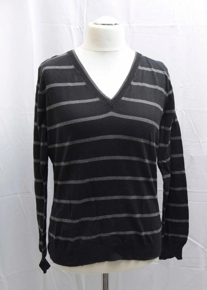 Yessica Pulli Gr.L  Schwarz mit Grau streifen  - Bild 1 von 1