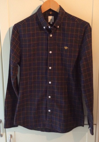 river island Shirt Small Green Red Check Long Sleeve Used RIVER ISLAND SMALL  - Picture 1 of 12