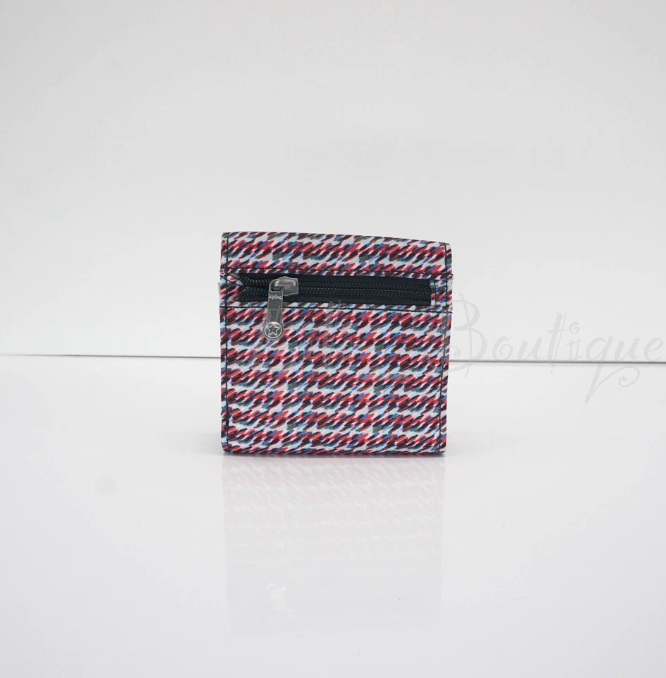 NUEVO CON ETIQUETAS Kipling KI0952 Cece Cartera Pequeña Triple A Presión Poliéster Olas Deliciosas Multi Foto 3 de 4