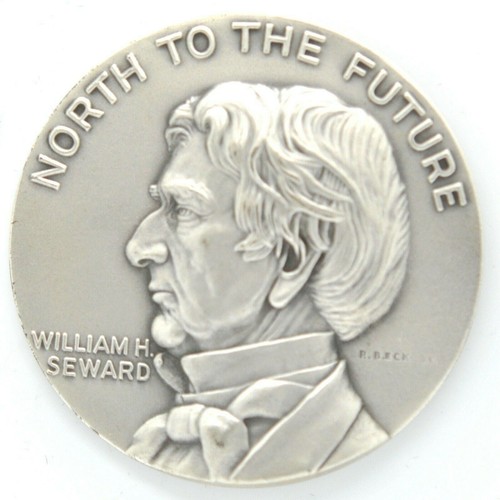 North To The Future W H Seward Alaska Compra Centenario 1867-1967 Medalla de Plata - Imagen 1 de 4