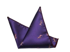 Gascoigne Zebras Pocket Square Purple Red Brown Men's
