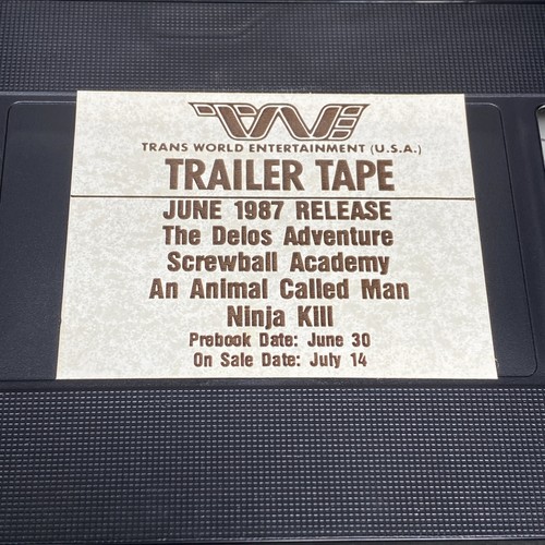 The Delos Adventure Screwball Academy An Animal Called Man Ninja Kill VHS Tape - Picture 8 of 8