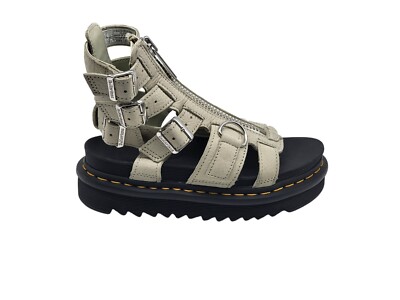 Dr Martens Olson Women 5 Gray Zip Gladiator Platform Sandals NWOB