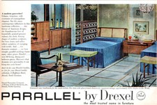 Drexel Parallel Bedroom Furniture Mid Century Modern 1961 Magazine Print Ad