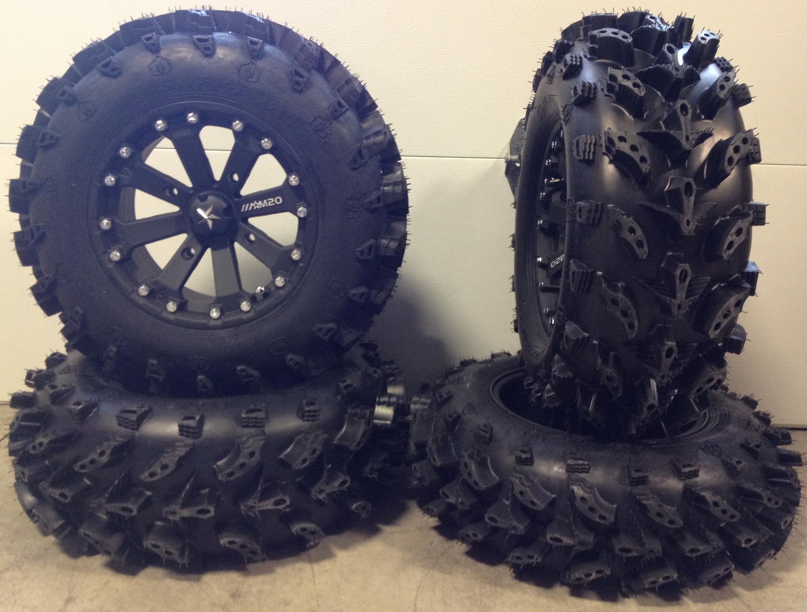 MSA Black Kore 14" UTV Wheels 28" Swamp Lite Tires Honda Pioneer eBay