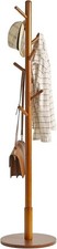 Coat Rack Stand, Freestanding Coat Tree with Solid Round Base and 8 Hooks