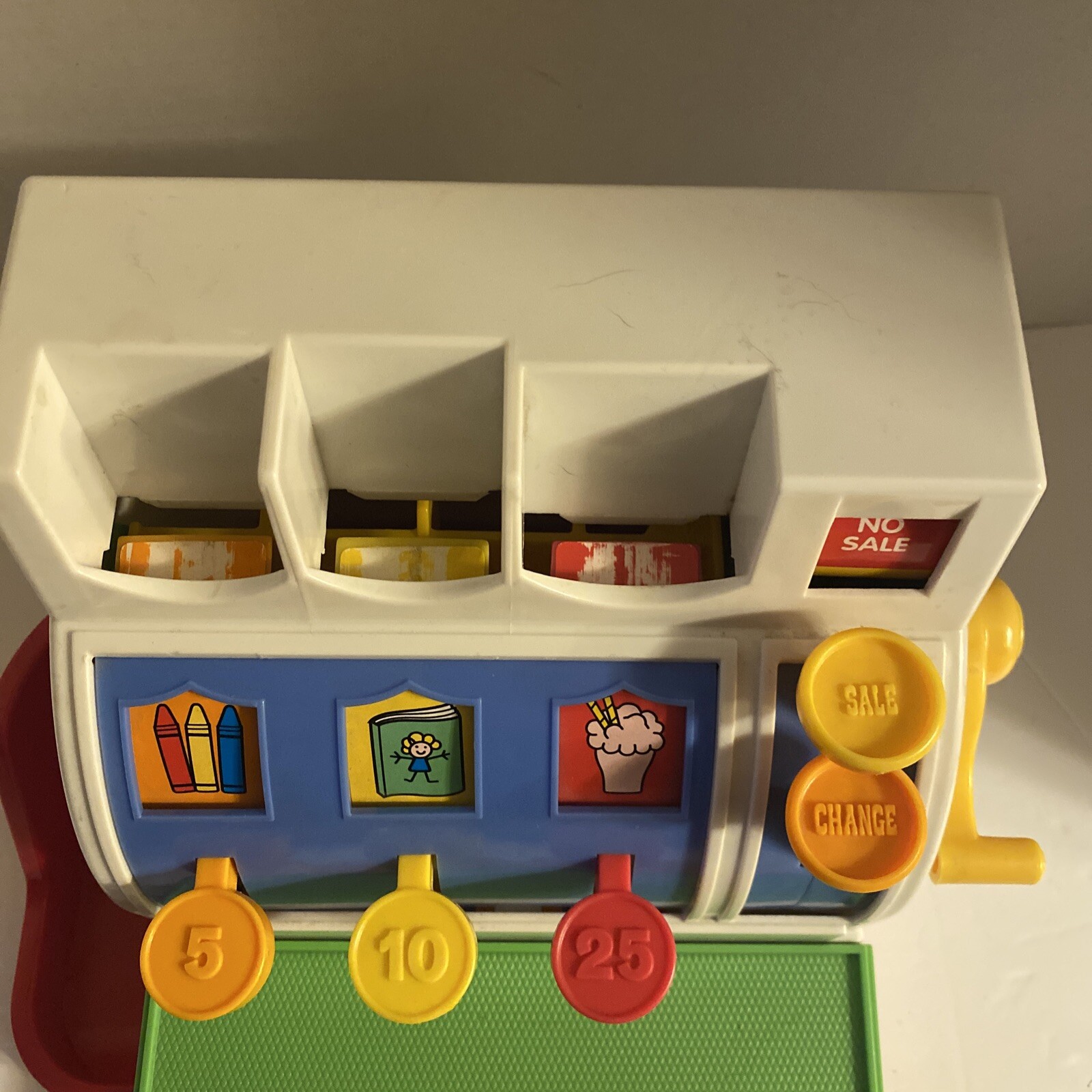 как выглядит 1994 Vintage Fisher Price Cash Register With 4 Coins - WORKING фото