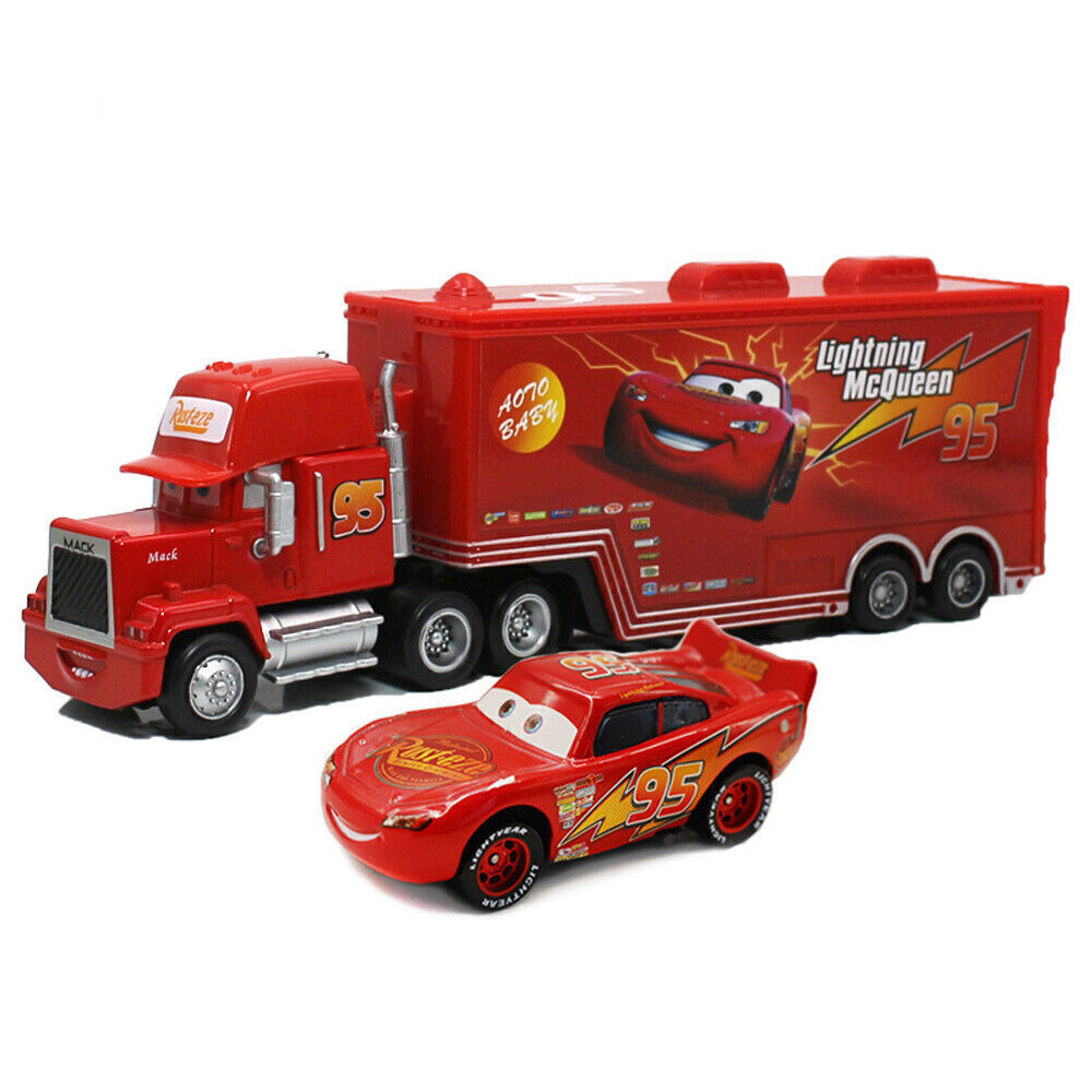 Disney Pixar Plane And Cars Lightning McQueen Mack Hauler Truck & Car Luigi - Picture 294 of 316