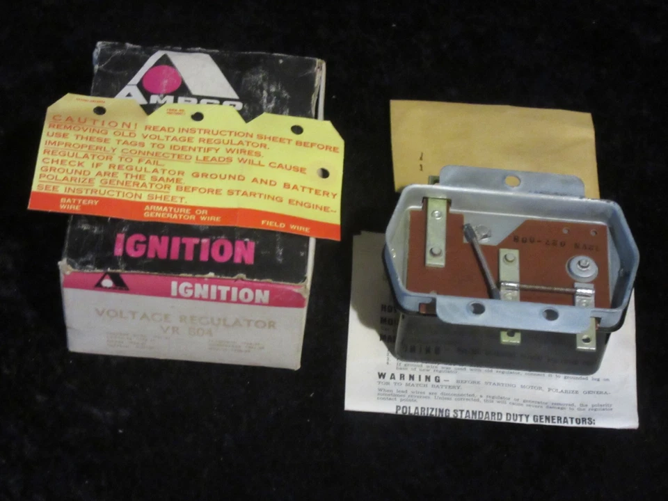 NOS 1956-1959 Chrysler DeSoto Dodge Plymouth Jeep AMPCO 12 V Voltage Regulator Foto 4 de 4