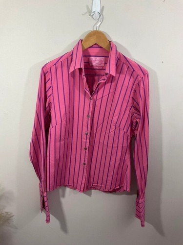 Size 16 Pink & Purple Striped Fitted Cotton Shirt - Charles Tyrwhitt - Lovely