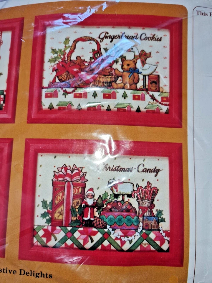 Vintage 1983 Creative Circle Embroidery Kit #2253 Festive Delights NEW christmas - Image 3 of 4