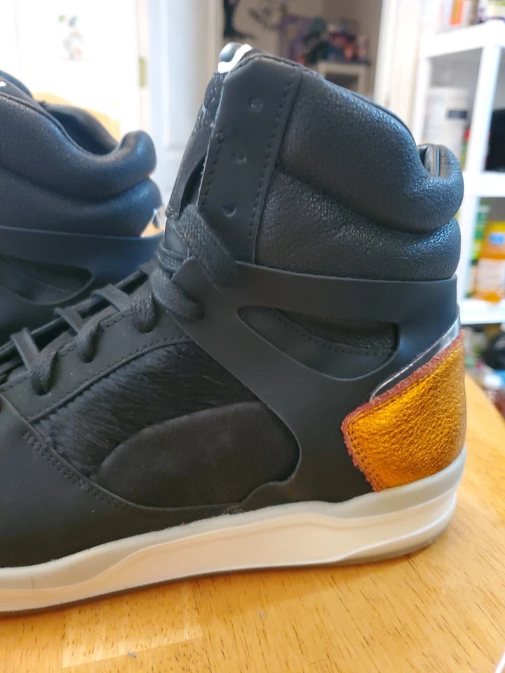 Alexander McQueen X PUMA High-top sneakers US 9 Auth Womens Black Gold Silver - Image 4 of 4