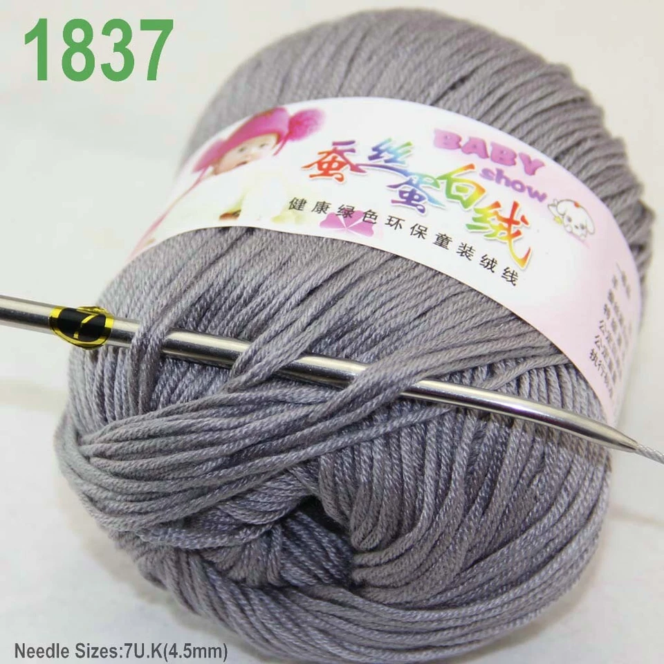 Sale 6Skeinsx50gr DK Baby Cashmere Silk Wool Hand Knitting Scarf Crochet Yarn 37 - Image 4 of 4