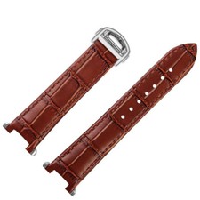 Brown Strap Band for Cartier Pasha Quick-Release Alligator/Crocodile Print 19mm