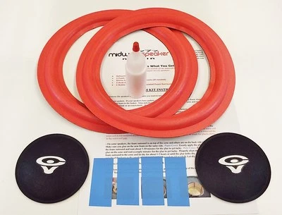 MW AUDIO Cerwin Vega AT-10 10" Woofer Foam Speaker Repair Kit w/ CV Logo Dust Caps!