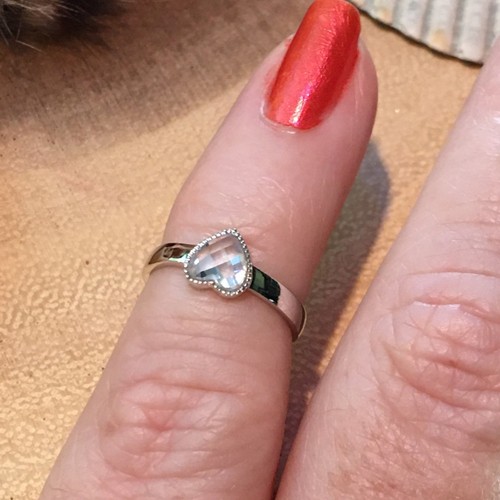 Sterling Silber facettierter CZ Herz Zehenring Midi Ring - Bild 1 von 4