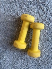 2x 2lbs Yellow Dumbells Weights Gym Exercise Training Fitness Equipment