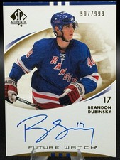 2007-08 UD - SP Authentic - Future Watch Autograph Brandon Dubinsky 232 /999