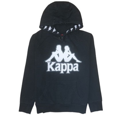 Kappa Damen Schwarz Pullover Hoodie Medium Logo Sportswear