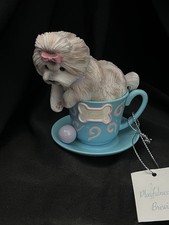 Hamilton Collection "A Cup of Love" Shih Tzu teacup figurine