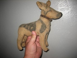 vintage early 1900s german shepherd stuffed toy dog