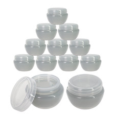 12 Pieces 10G/10ML Round Gray Cosmetic Sample Container Jars with Inner Liner