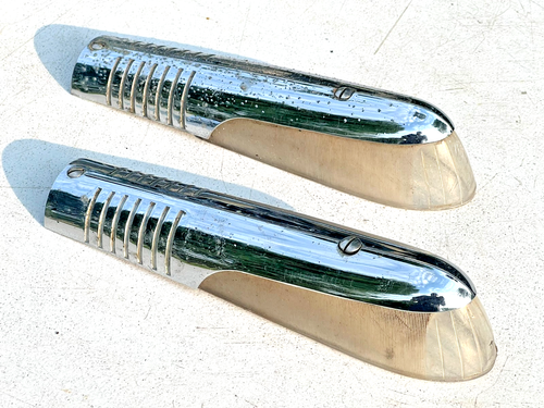 1949 BUICK FENDER TOP MARKER PARK LIGHT LENS UPPER BEZELS GUIDE F-49 RH LH PAIR