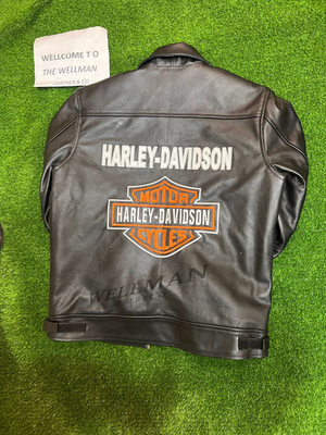 Harley Davidson Men's Black Motorcycle Biker Jacket Real Cowhide