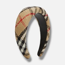 Burberry Womens Beige Tweed Check Headband On...