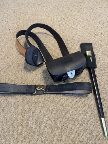 Civil War Reproduction Militaria Belt Snake Buckle Cartridge Box Scabbard