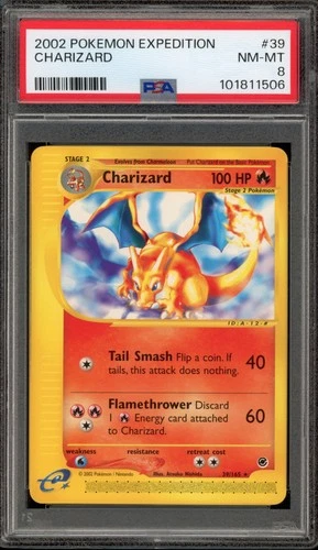 Pokemon Charizard Expedition NON Holo Rare #39 PSA 8