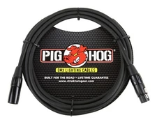 Pig Hog 10ft Thick XLR Mic Cable Durable Black Audio Cable Lifetime Warranty