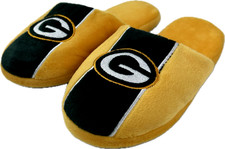Forever Collectibles Kids NFL Green Bay Packers Big Logo Stripe Slipper Sz M 3/4