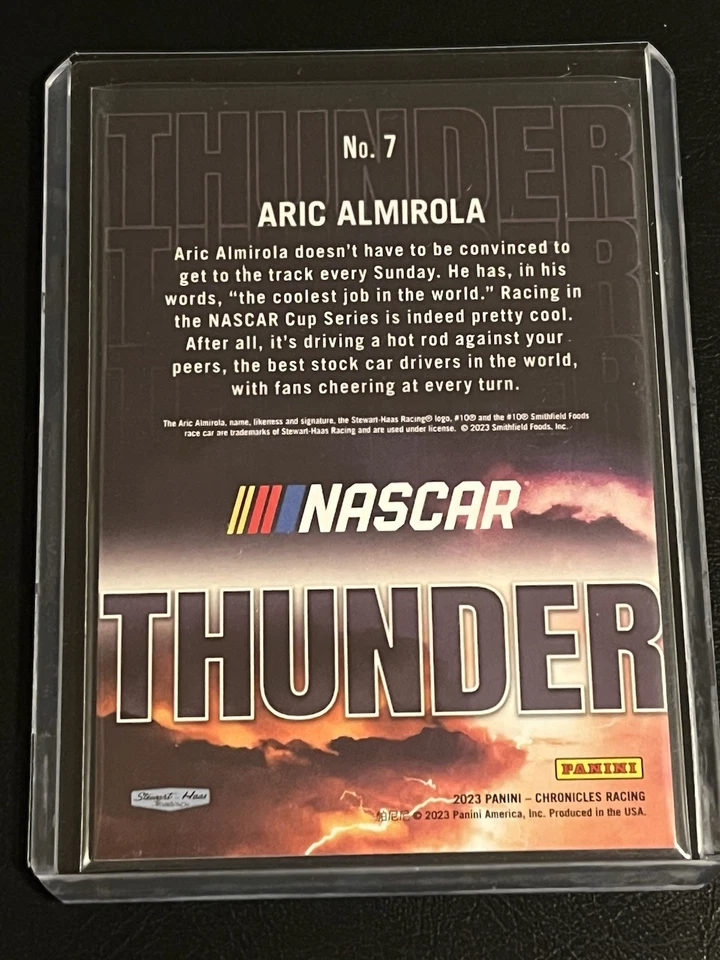 2023 Panini Chronicles - Thunder Aric Almirola #7 Blue 2/199 - Image 2 of 4