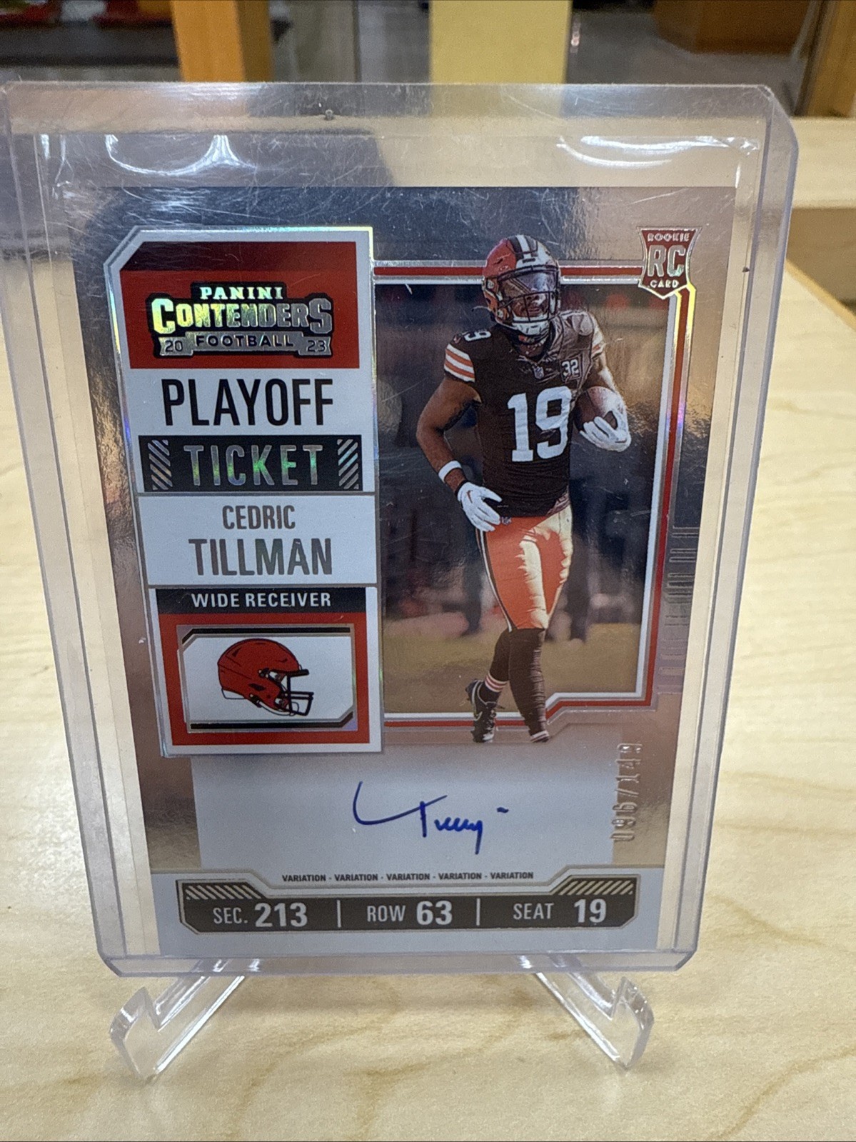 2023 Panini Contenders Cedric Tillman /149 Rookie Playoff Ticket Auto #104