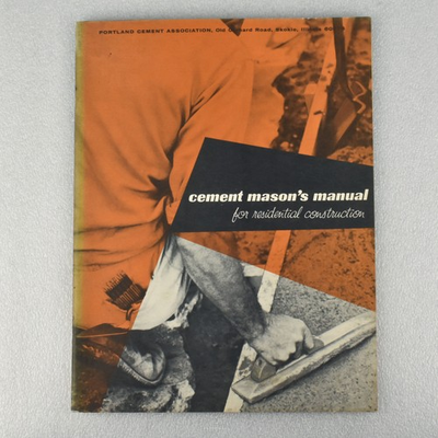 #ad Vintage Portland Cement Mason#x27;s Manual for Residential Construction 1960 $14.95