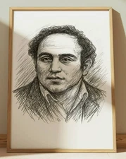 DAVID BERKOWITZ DRAWING PRINT PORTRAIT SKETCH 8" x 10" SERIAL KILLER PRINT ART