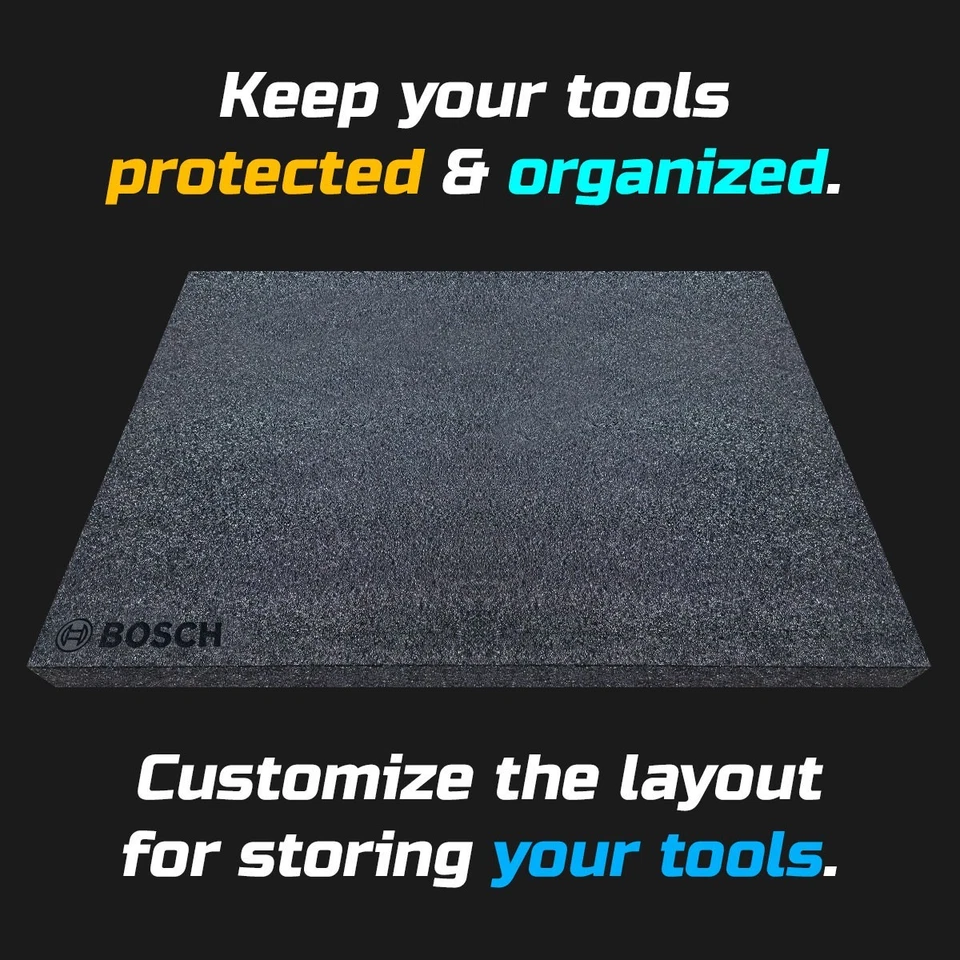BOSCH DARK shadow foam tool tray insert storage organizer toolbox tool kit set - Image 2 of 4