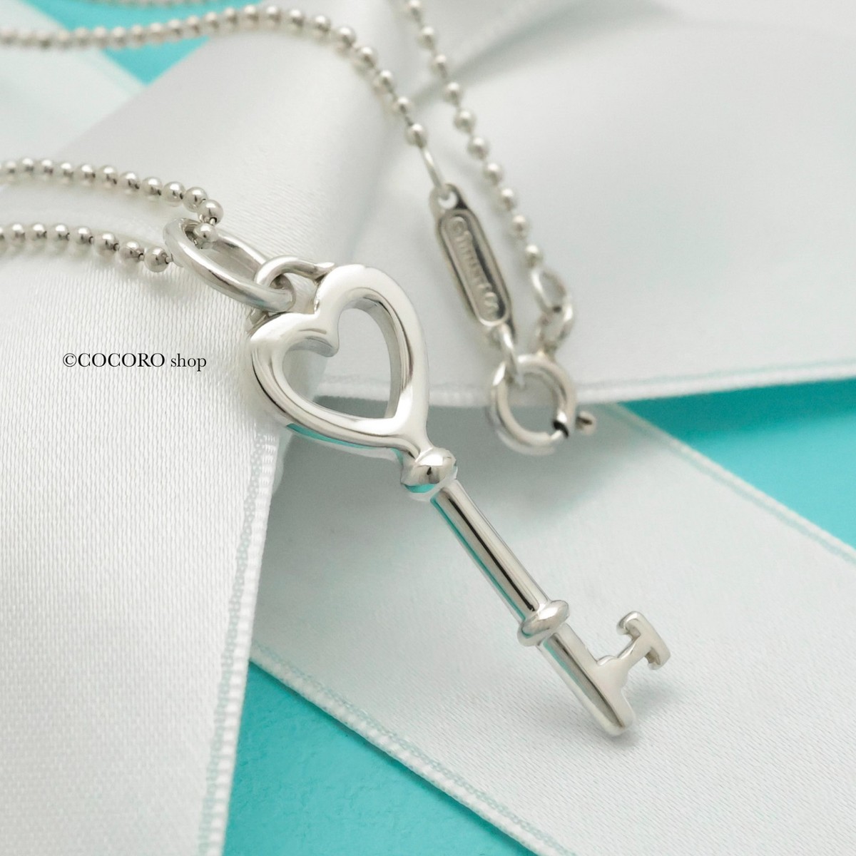 Heart Tiffany Sterling Silver Key Necklace Tiffany Co Return To