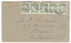 NEW ZEALAND 1905 multi franked(strip of 5 1/2d green) cover *WHANGARIE-BERN*