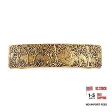 Hair Clip Large Hand Crafted Metal Barrette French Hair Clip Vintage GOLD