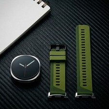Bracelet de montre en silicone souple pour montre Samsung 8/9 classique 44 mm vert armée
