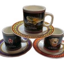 Vintage Mividaes Corona Columbia Espresso Cup & Saucer - Set of 3 - RARE