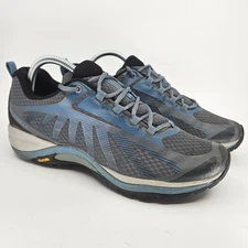 Womens Merrell All Out Blaze Sieva Hiking Trail Running Shoes Gray Blue Vibram 9