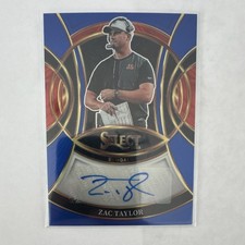 Panini Select 2025 Signatures Zac Taylor Blue Prizm Bengals Autograph /149