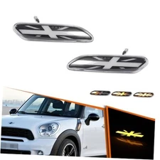 For 11-16 Mini Cooper R60 R61 Union Jack Clear Amber Clear Lens Amber Lights