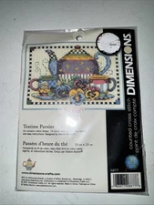 Debbie Mumm Counted Cross Stitch Kit Tea Time Pansies 7" x 5" by Dimensions ~New