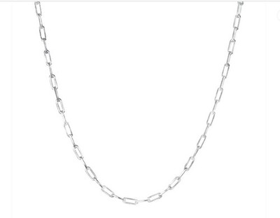 925 massiv Sterling Silber 22 in Büroklammer Kette 2mm, Büroklammer Halskette Italien