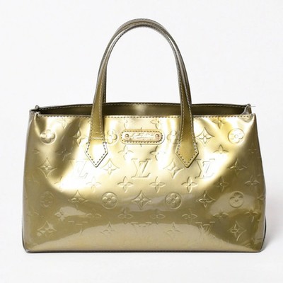 Louis Vuitton Wilshire PM Handbag M91627 Brown Patent Leather Monogram Vernis