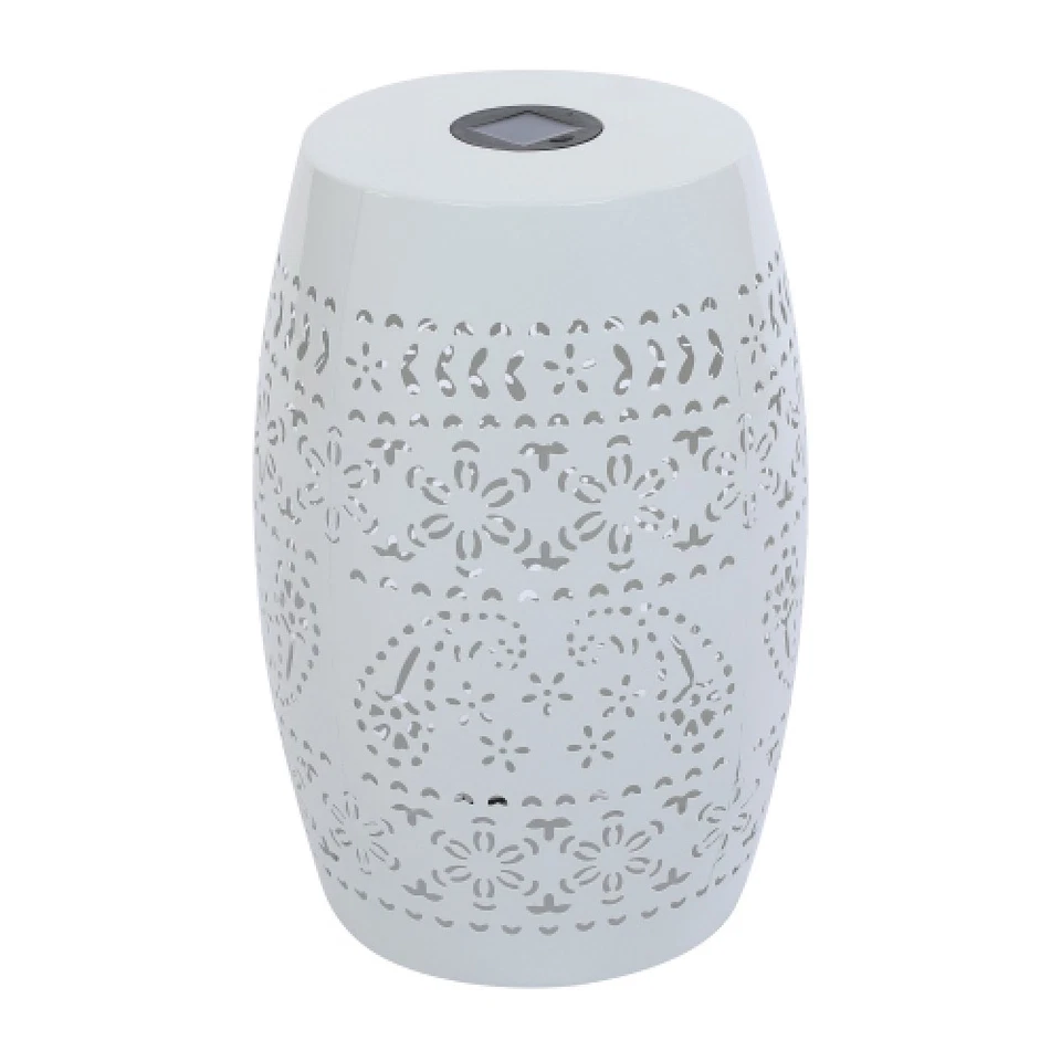 Mesa auxiliar solar con batería solar incorporada impresionante patrón de flores Foto 4 de 4